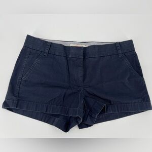 J. Crew Chino Shorts Women Size 12 Navy Preppy Broken In 100% Cotton Short 2.5”